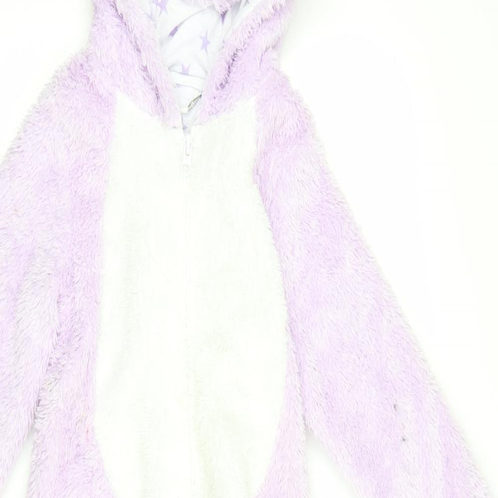 John Lewis Girls Purple Solid Fleece Top One Piece Size 8 Years  - UNICORN