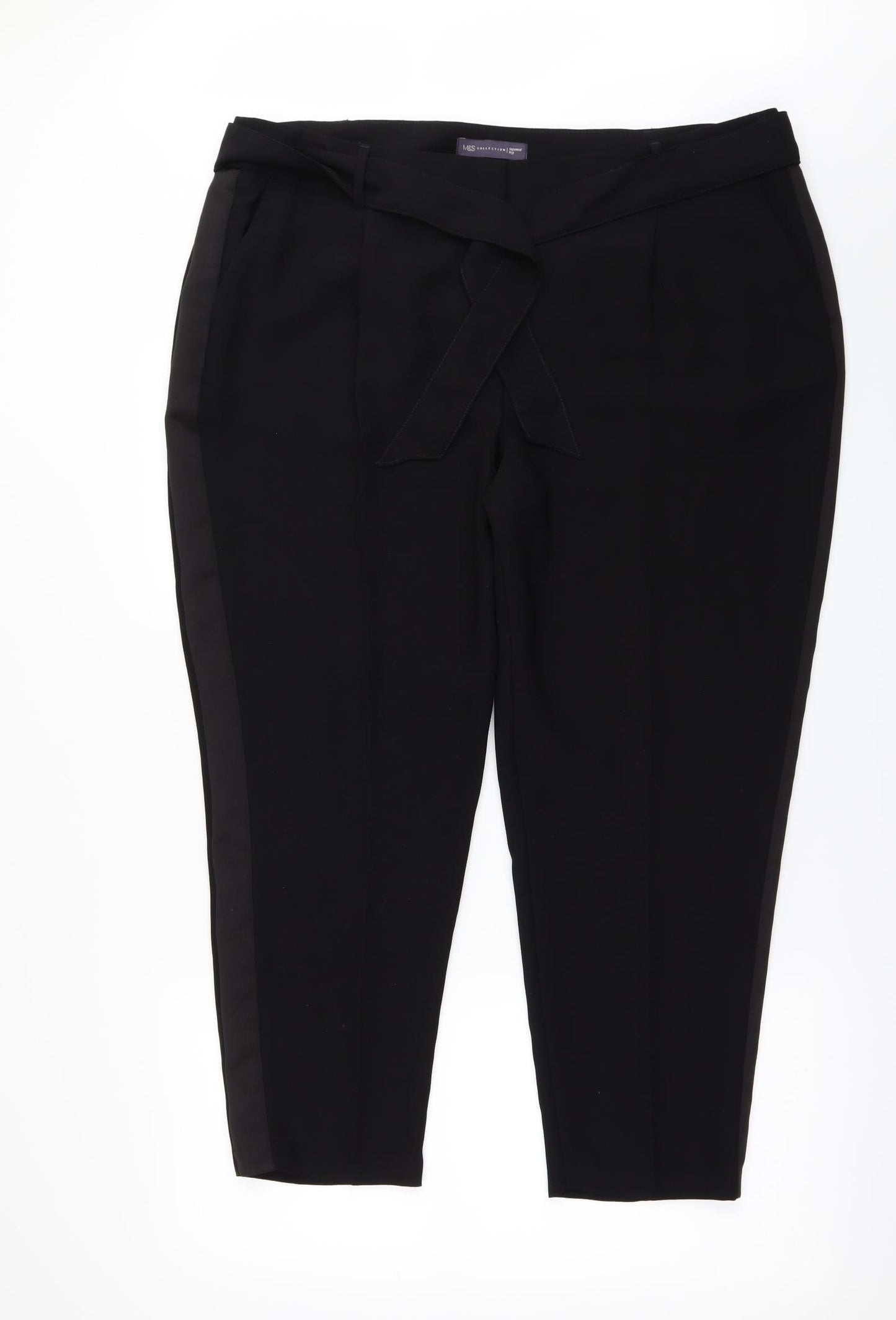 Marks and Spencer Womens Black   Dress Pants Trousers Size 18 L24 in - tapered