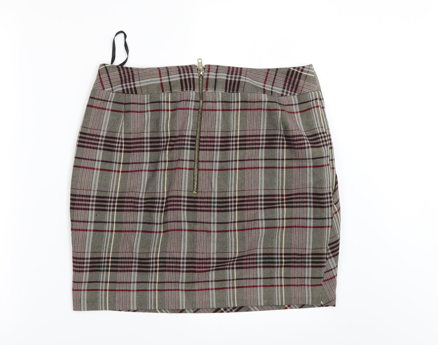 NEXT Womens Beige Check  Mini Skirt Size 10