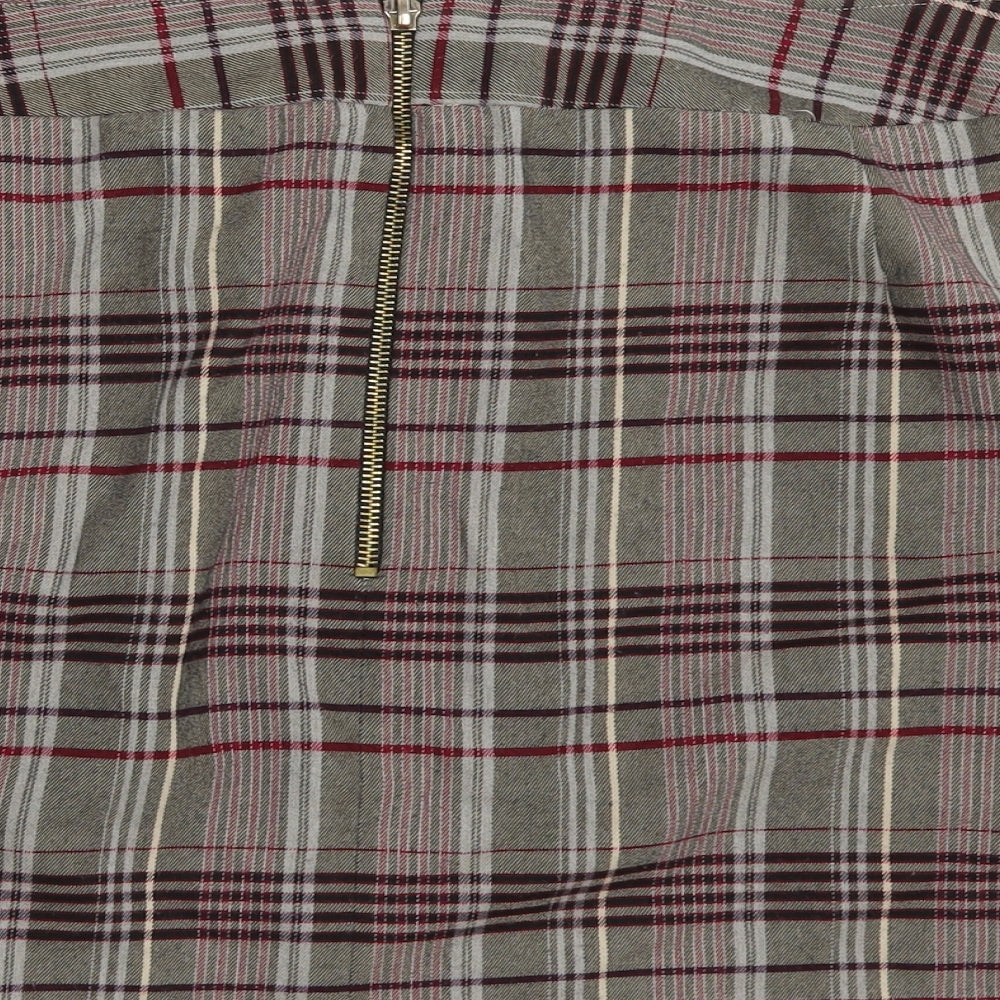 NEXT Womens Beige Check  Mini Skirt Size 10