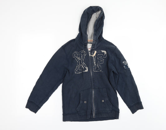 Front view of George boys’ blue full zip hoodie, size 9-10, years