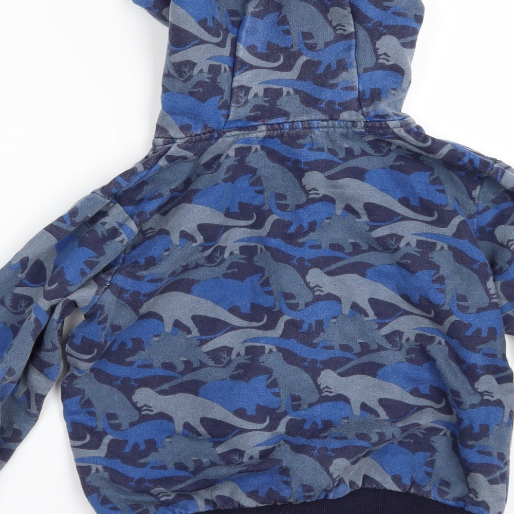 Crafted Boys Black Geometric  Full Zip Hoodie Size 6-7 Years  - dinasours