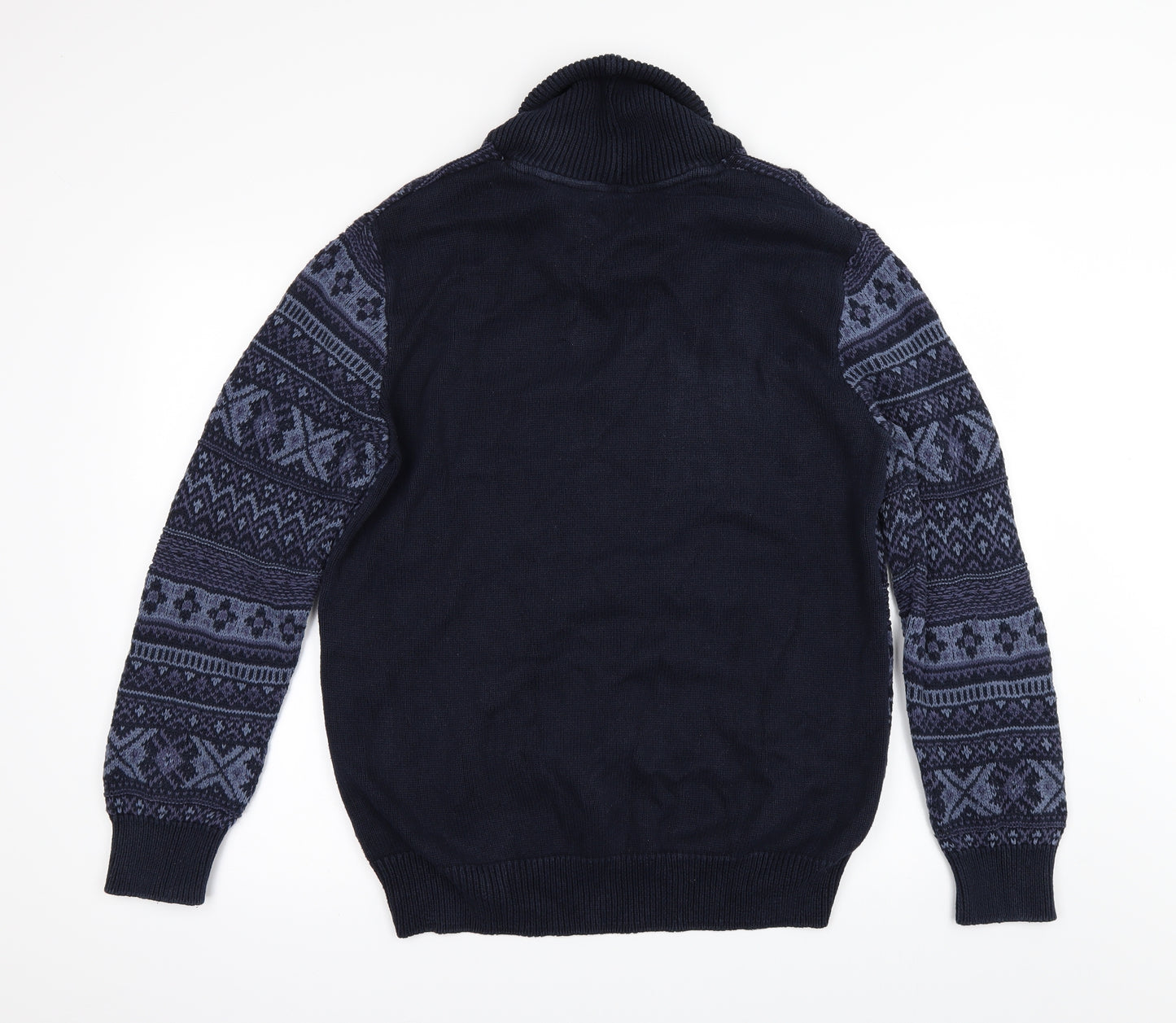 Matalan Mens Blue Geometric  Pullover Jumper Size L