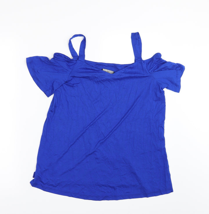 F&F Womens Blue Basic T-Shirt Size 10
