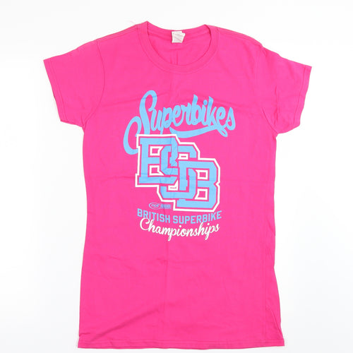 Gildan Womens Pink   Basic T-Shirt Size XL  - BRITISH SUPERBIKES