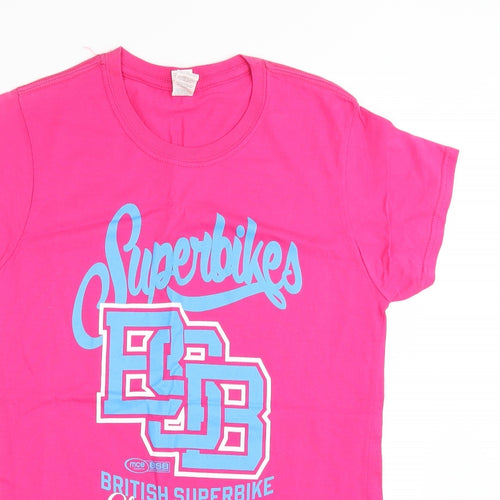 Gildan Womens Pink   Basic T-Shirt Size XL  - BRITISH SUPERBIKES