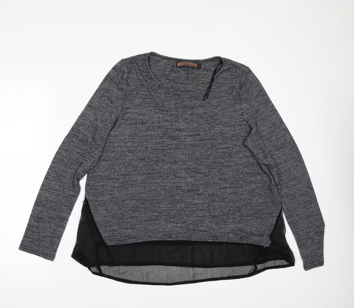 QED London Womens Grey Tunic Blouse Size L