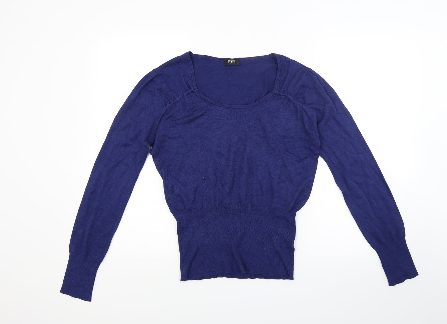 F&F Womens Blue  Knit Pullover Jumper Size 14