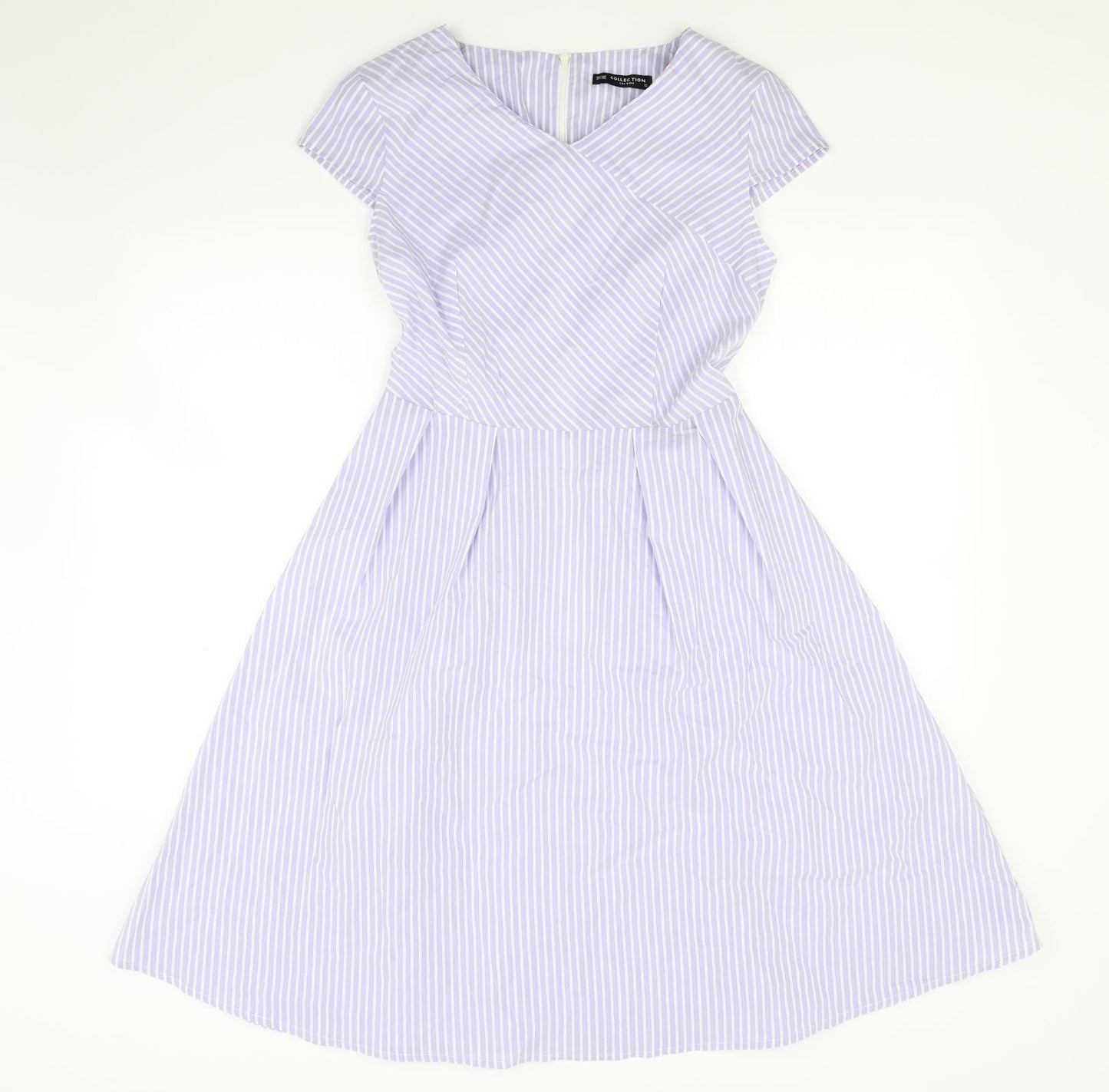 Collection Womens Purple Striped  Fit & Flare  Size 10