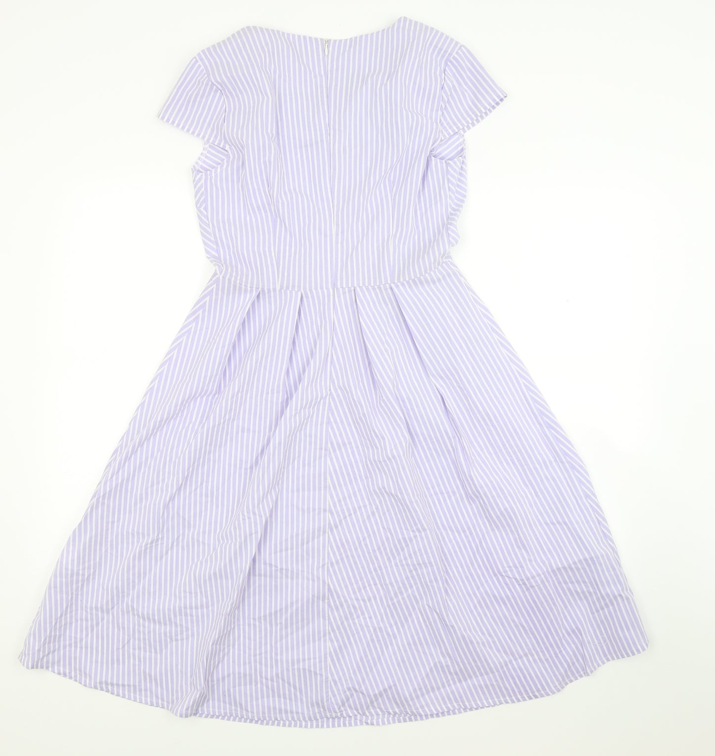 Collection Womens Purple Striped  Fit & Flare  Size 10