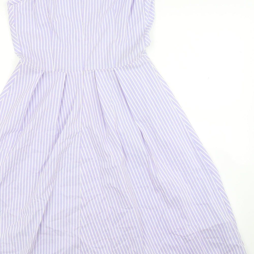 Collection Womens Purple Striped  Fit & Flare  Size 10