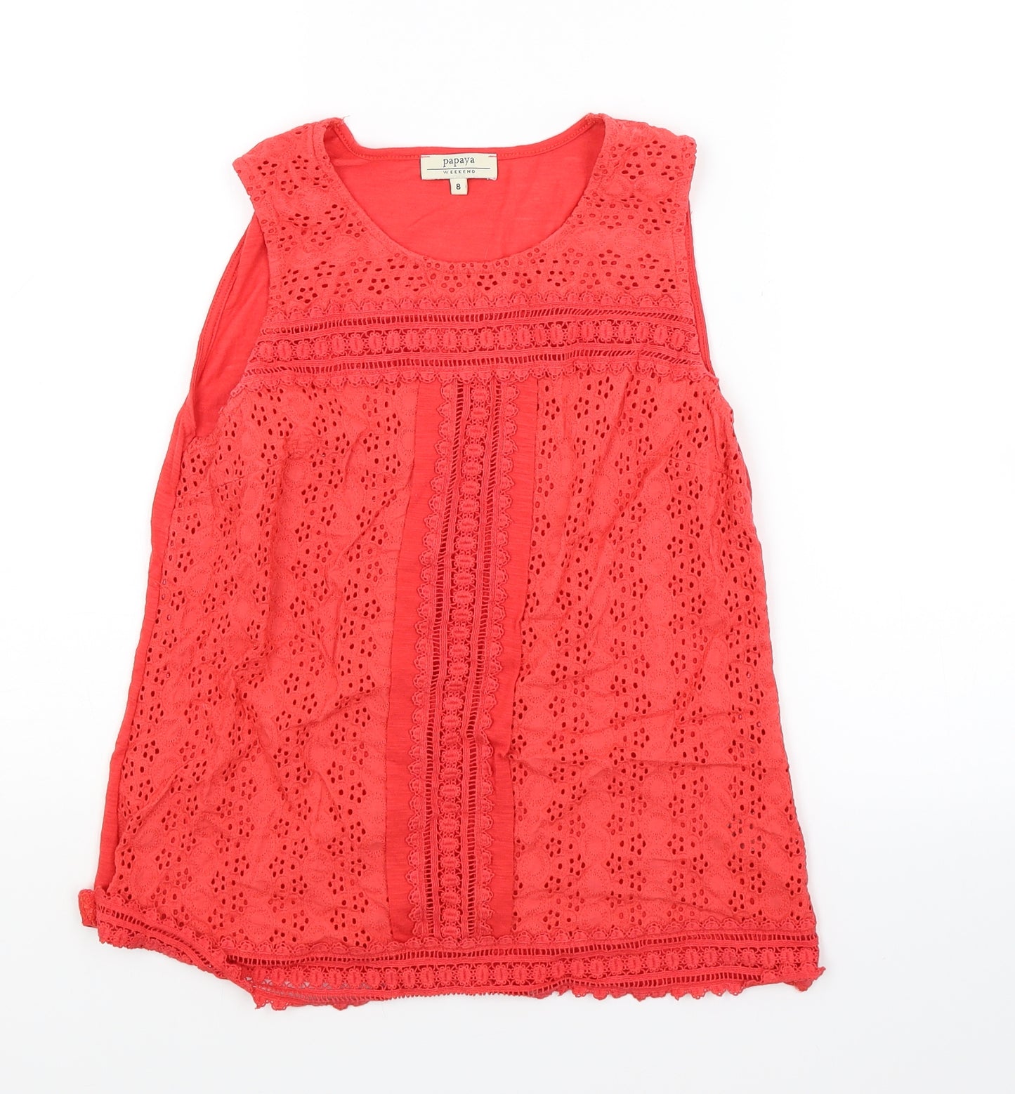 Papaya Womens Red  Jersey Basic Tank Size 8