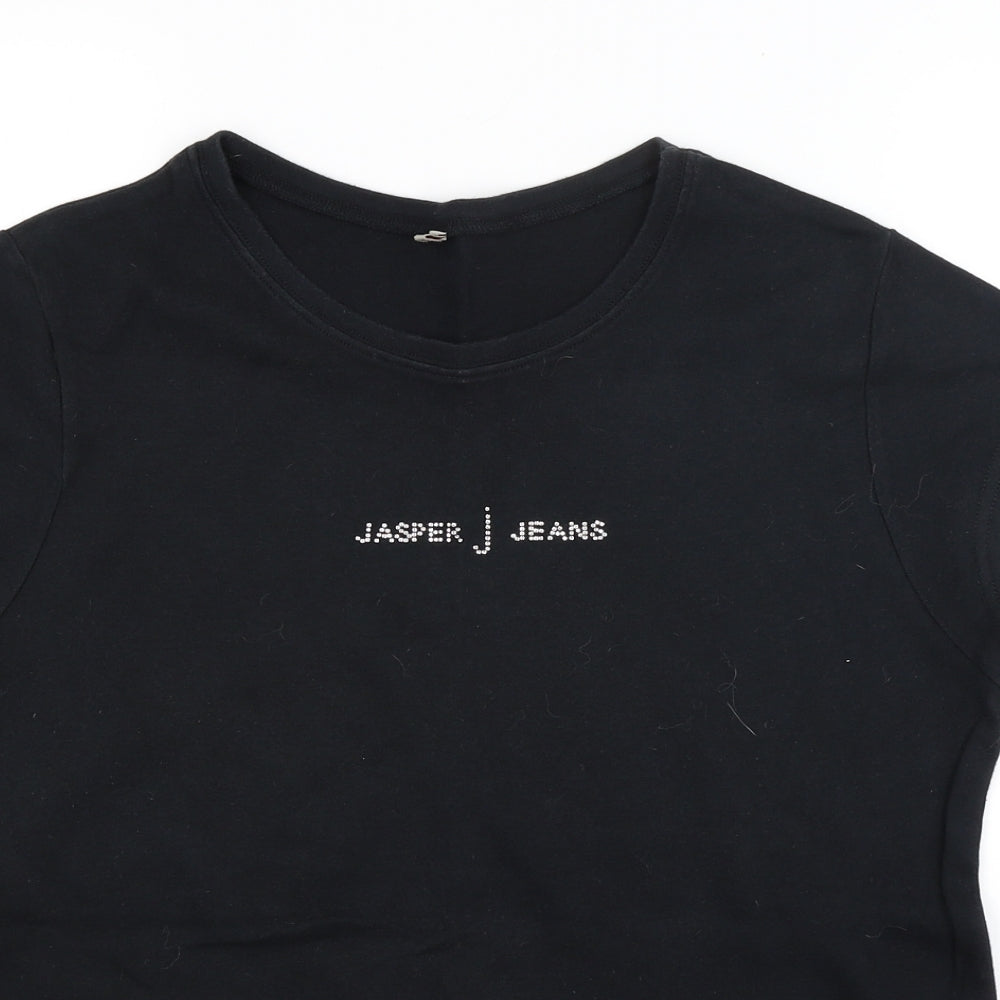 Jasper j Jeans Womens Black  Jersey Basic T-Shirt Size 20