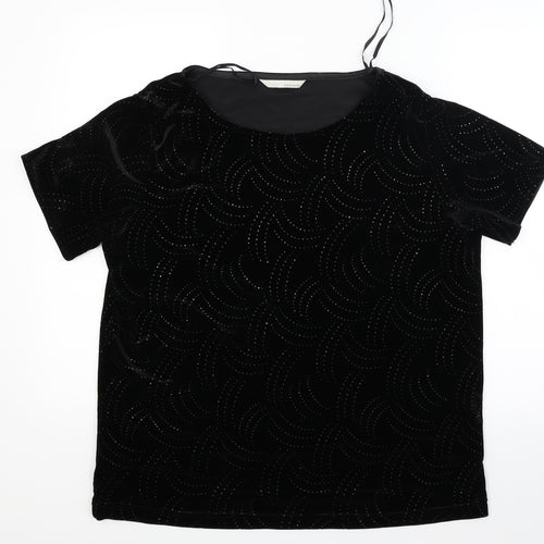 AMARANTO Womens Black   Basic T-Shirt Size 18