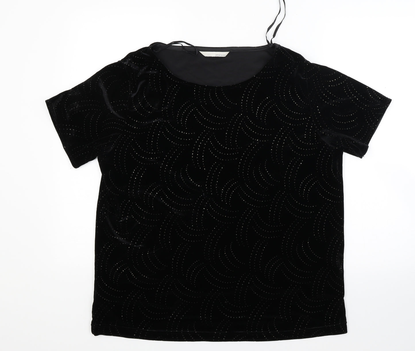 AMARANTO Womens Black   Basic T-Shirt Size 18