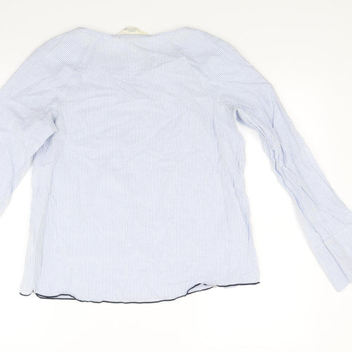 H&M Womens Blue Striped  Basic Blouse Size 6