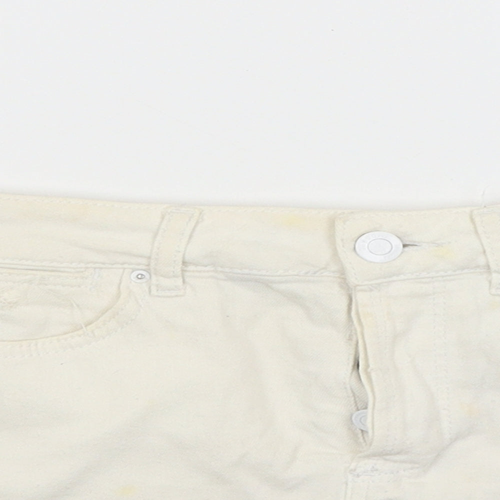 Top shop Womens White  Denim Mini Skirt Size 8