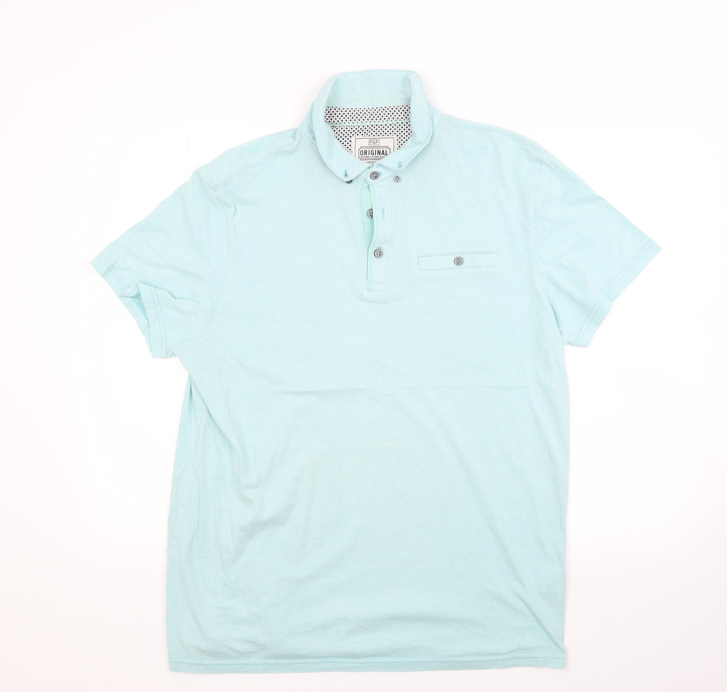 F&F Mens Green  Jersey  Polo Size L