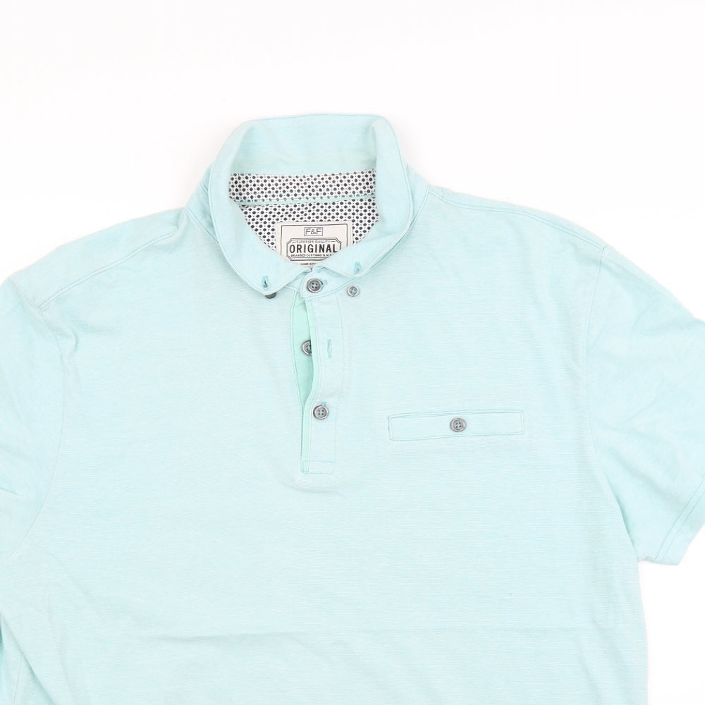 F&F Mens Green  Jersey  Polo Size L