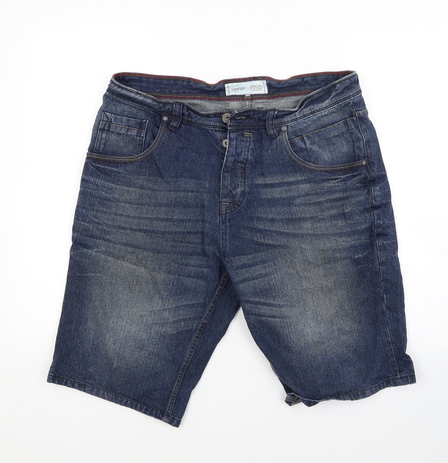 George Mens Blue  Denim Chino Shorts Size 36