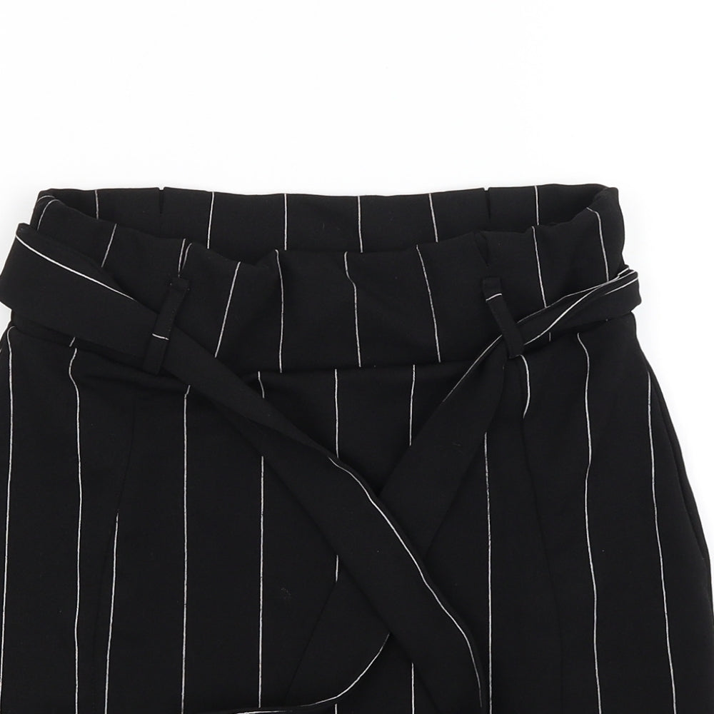 PRETTYLITTLETHING Womens Black Striped  Mini Skirt Size 12