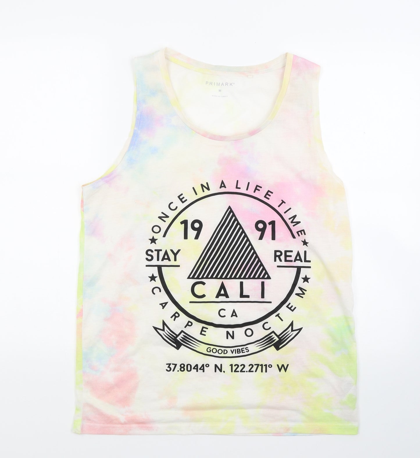 Primark Mens Multicoloured  Jersey  T-Shirt Size M  - California