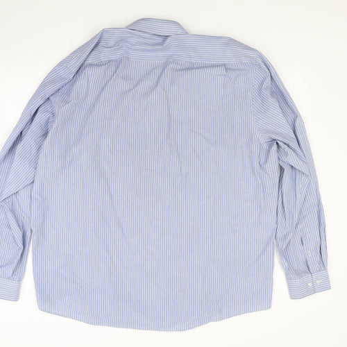 George Mens Blue Striped   Dress Shirt Size 19