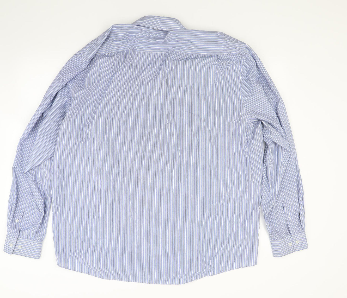 George Mens Blue Striped   Dress Shirt Size 19
