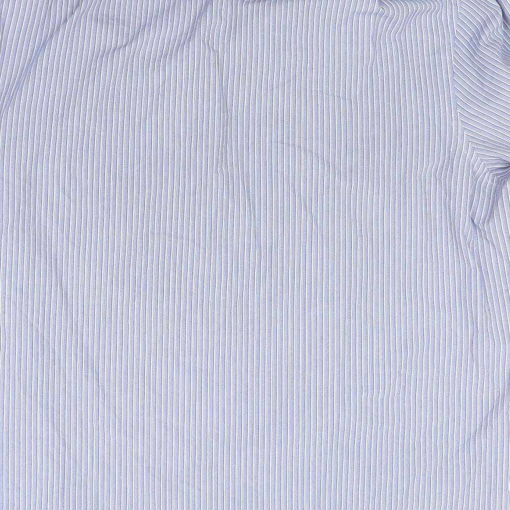 George Mens Blue Striped   Dress Shirt Size 19