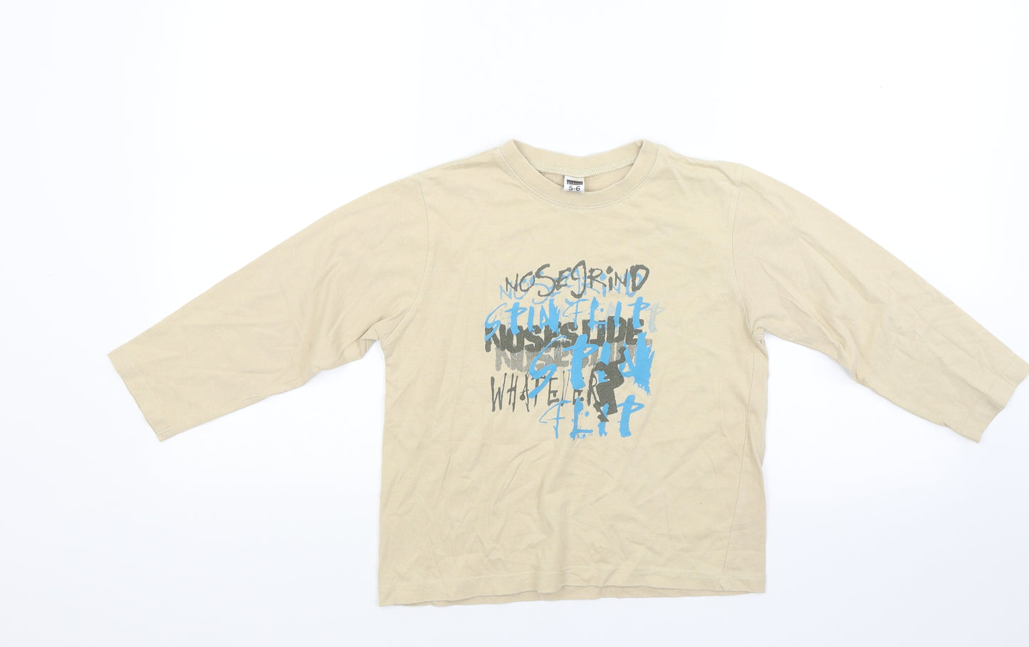 George Boys Beige   Basic T-Shirt Size 5-6 Years