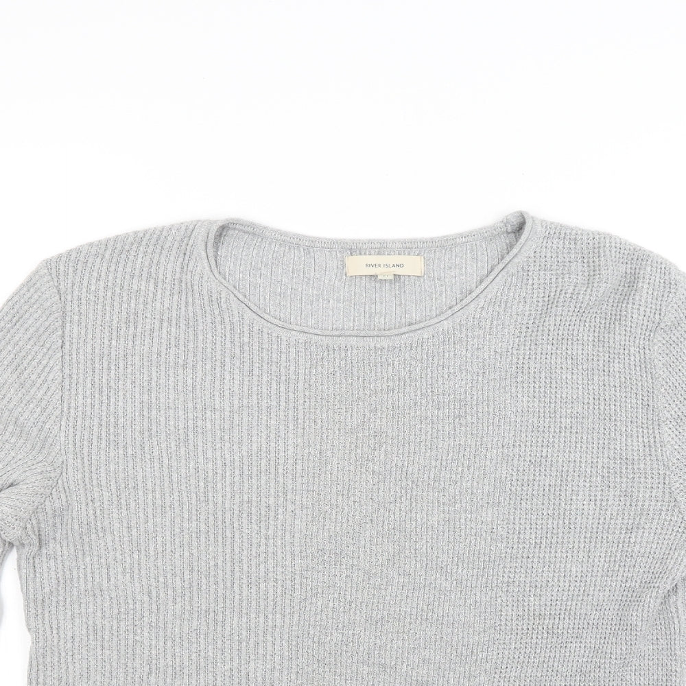 River Island Womens Grey  Knit Pullover Jumper Size M