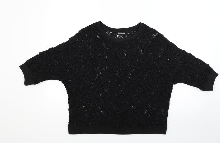 Kaleidoscope Womens Black Basic T-Shirt Size 10