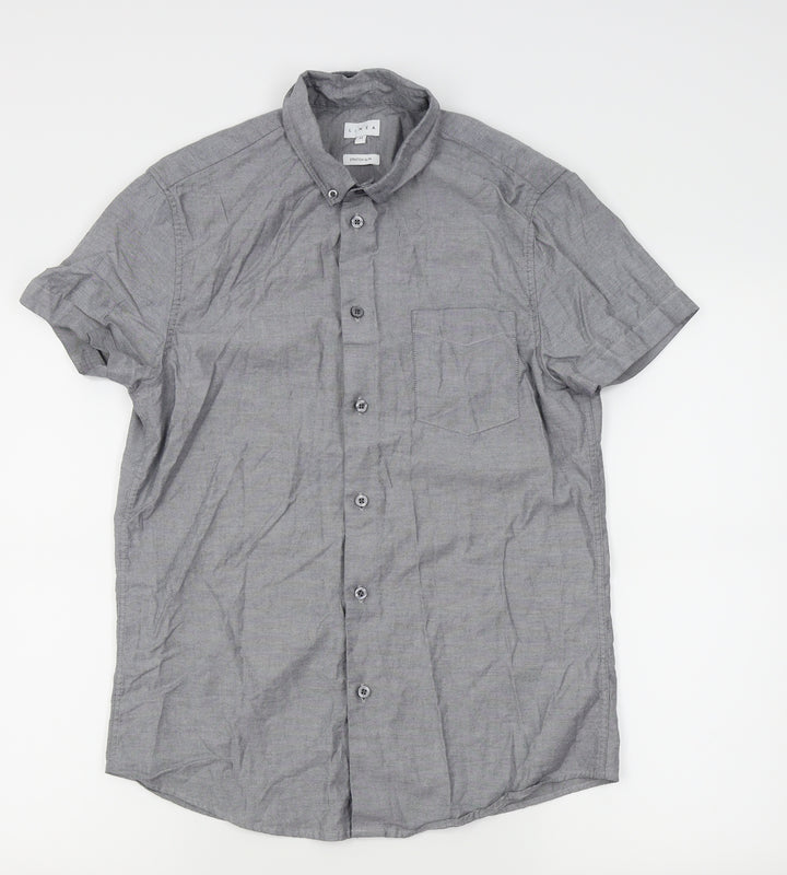 House of Fraser Mens Grey    Button-Up Size M