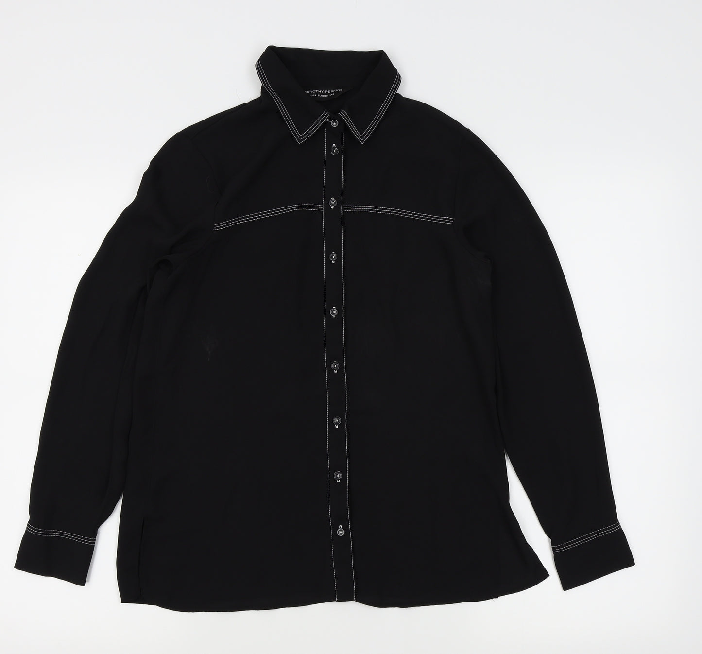 Dorothy Perkins Womens Black   Basic Button-Up Size 8