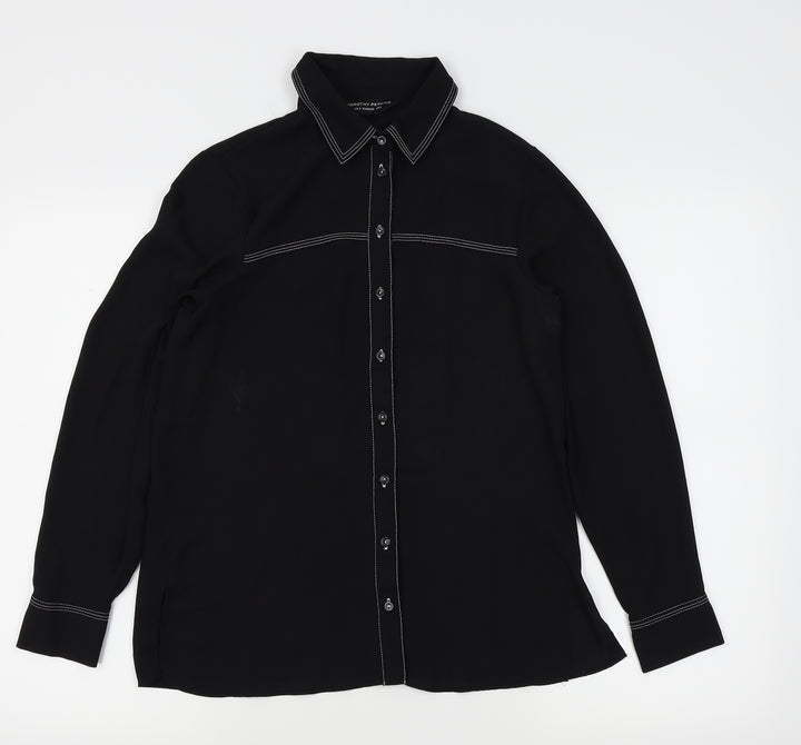 Dorothy Perkins Womens Black Basic Button-Up Size 8