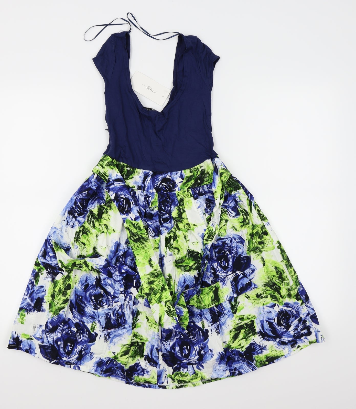 New Look Womens Blue Floral  Fit & Flare  Size 8