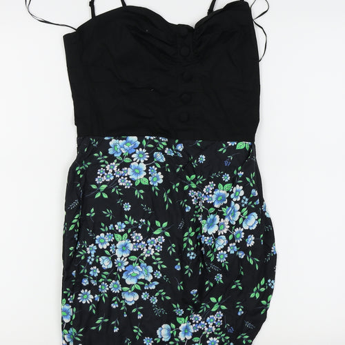 you Womens Black Floral  Fit & Flare  Size S