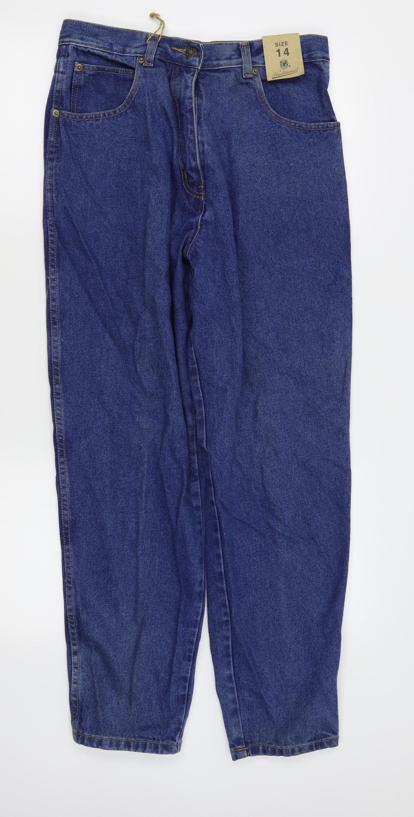 traditional Womens Blue   Straight Jeans Size 14 L27 in