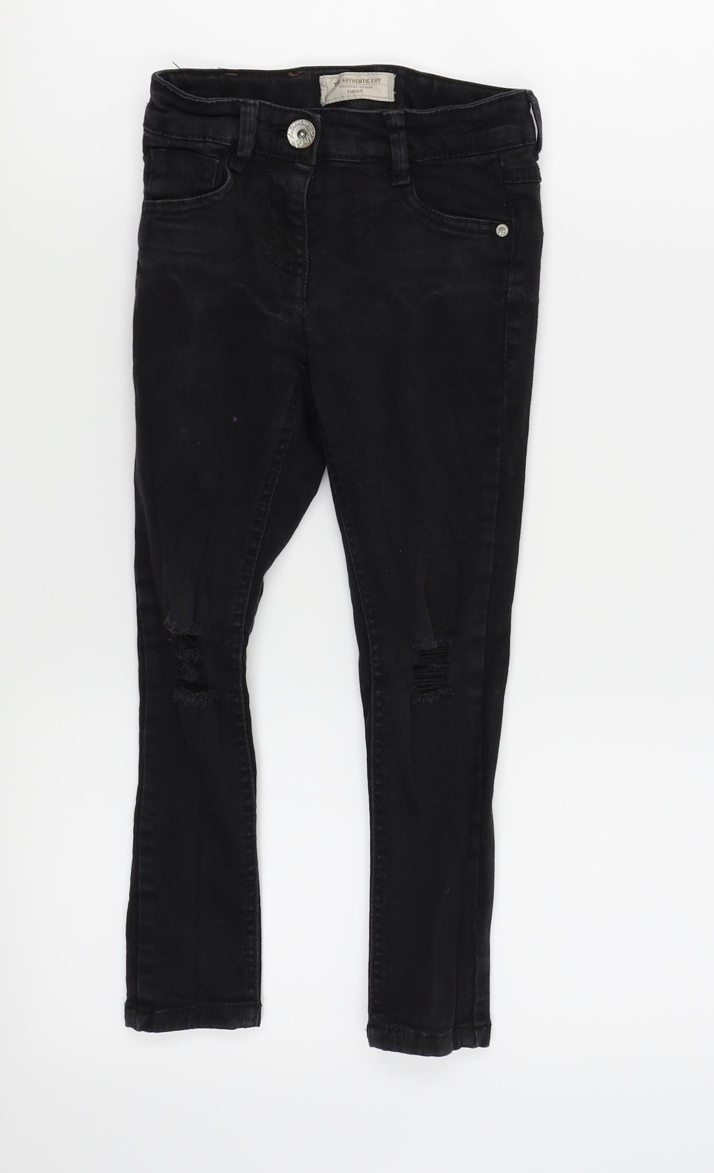 NEXT Girls Black   Straight Jeans Size 13 Years - ripped jeans