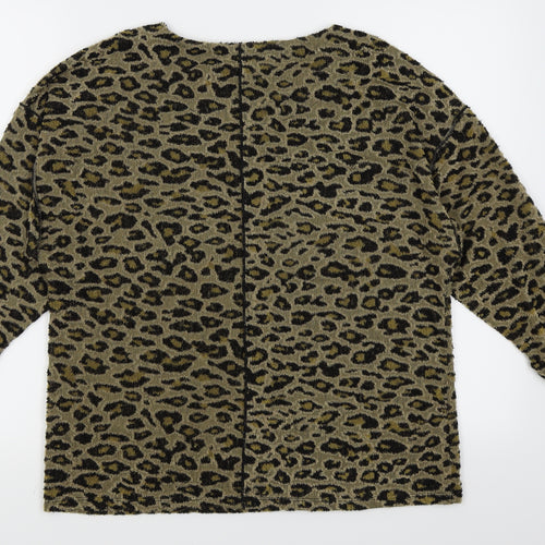 Per Una Womens Brown Animal Print  Pullover Jumper Size 12