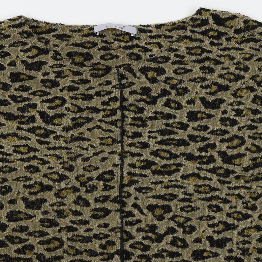 Per Una Womens Brown Animal Print  Pullover Jumper Size 12