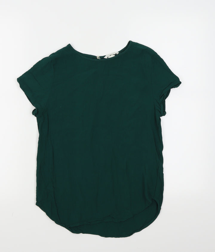 H&M Womens Green   Basic Blouse Size 6