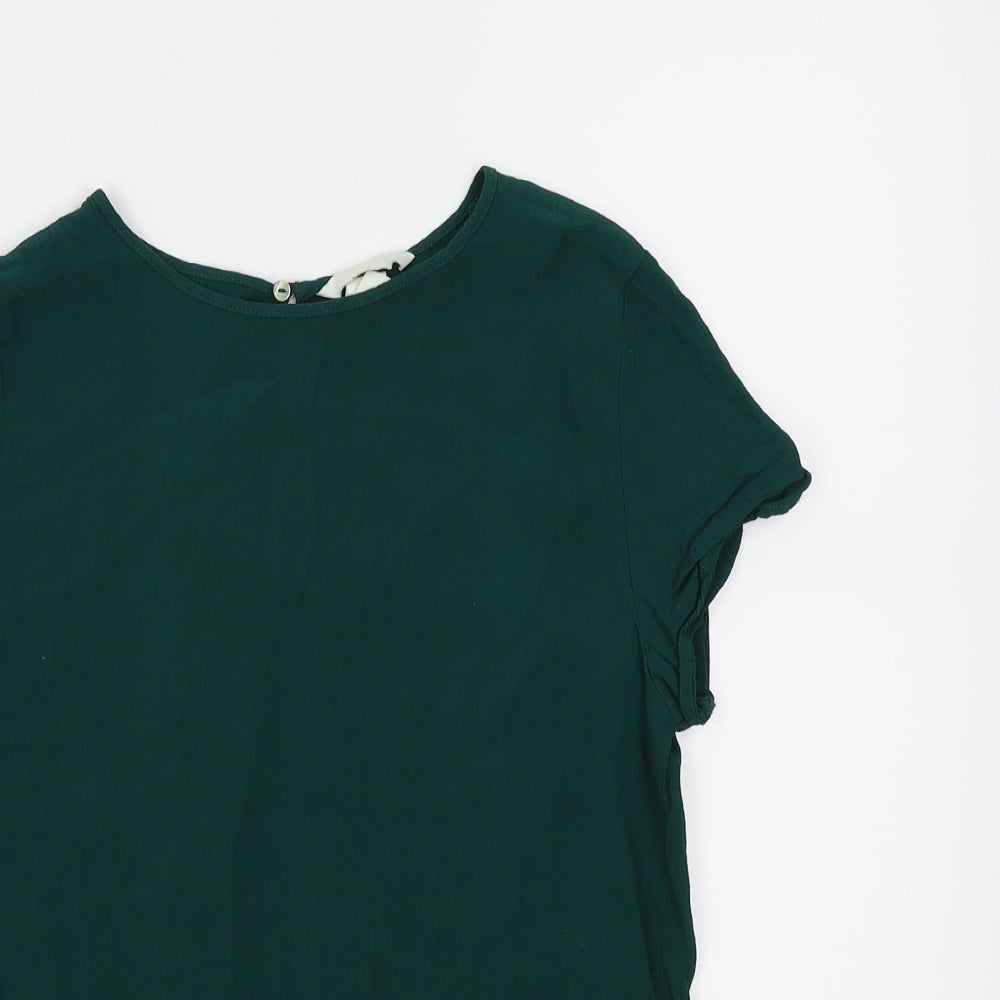 H&M Womens Green   Basic Blouse Size 6