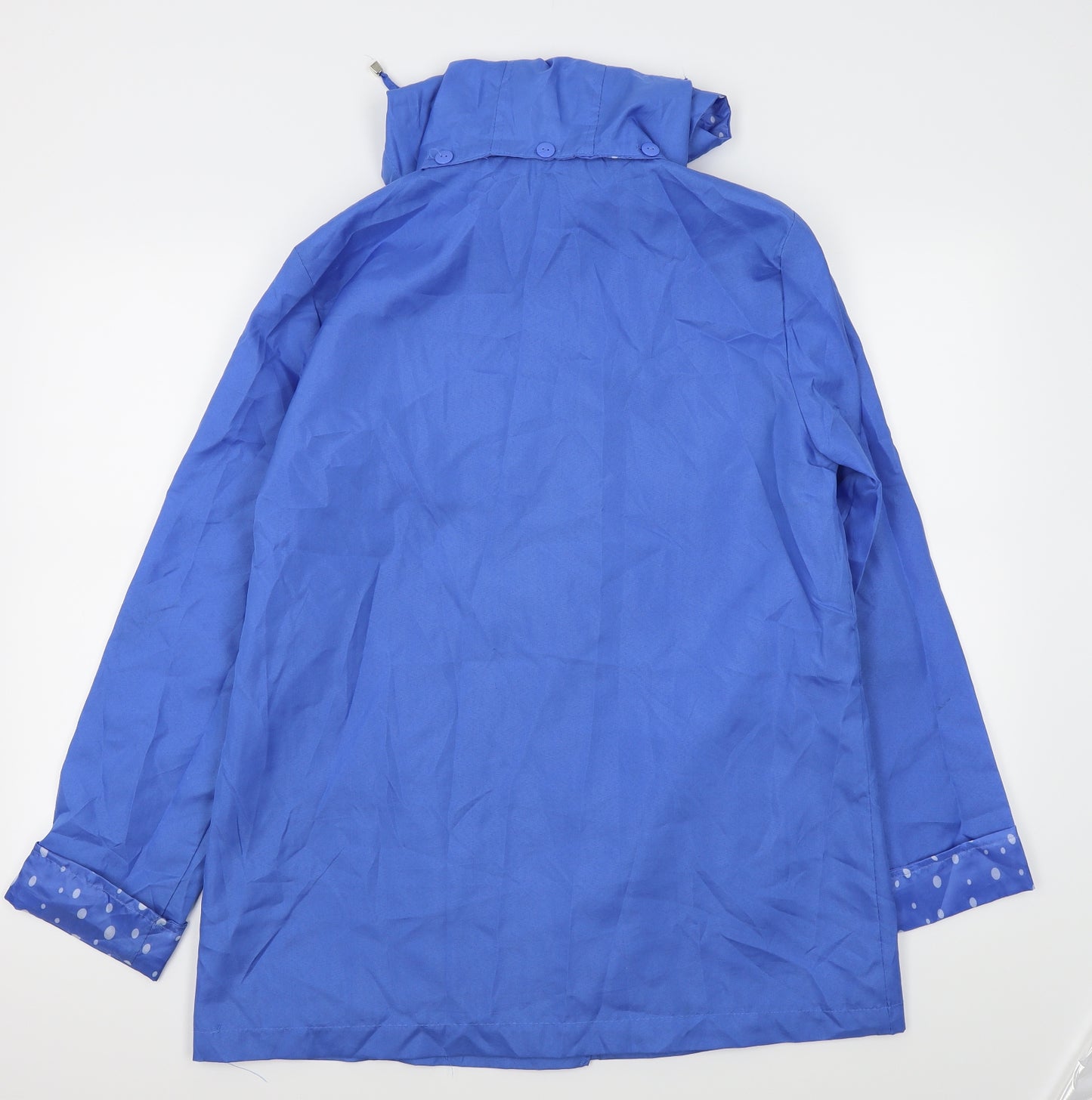 Anne De Lancay Womens Blue Polka Dot  Rain Coat Coat Size 10