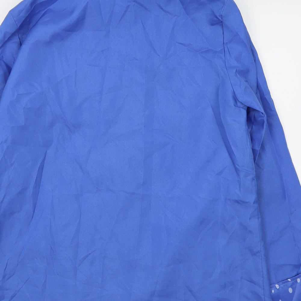 Anne De Lancay Womens Blue Polka Dot  Rain Coat Coat Size 10
