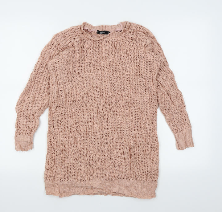 Boohoo Womens Pink   Pullover Jumper Size S
