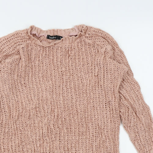 Boohoo Womens Pink   Pullover Jumper Size S