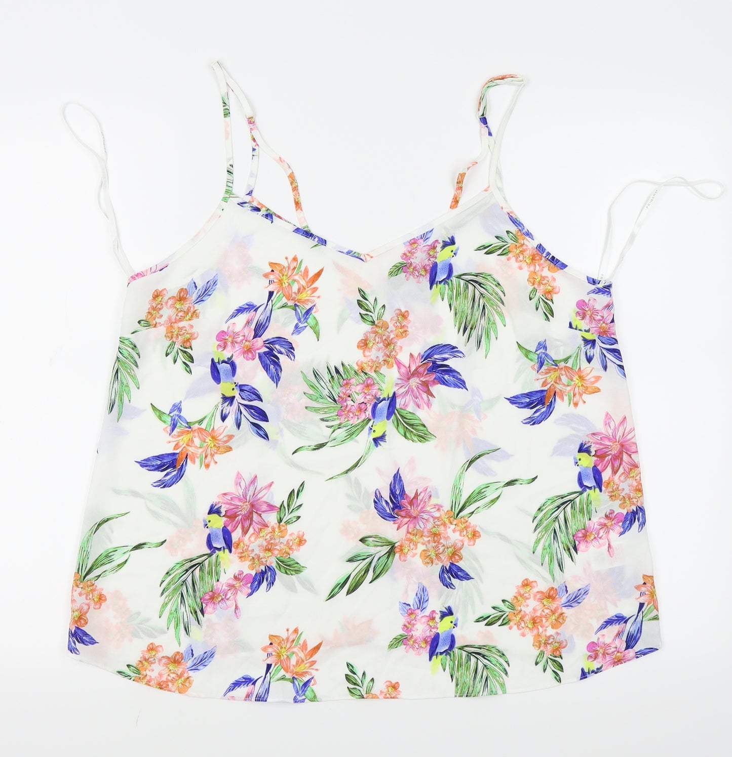 Primark Womens White Floral  Camisole Tank Size 16
