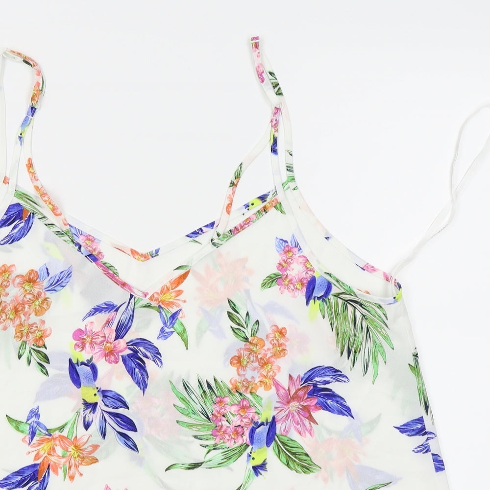 Primark Womens White Floral  Camisole Tank Size 16