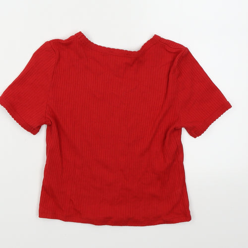 Topshop Womens Red   Basic T-Shirt Size 8